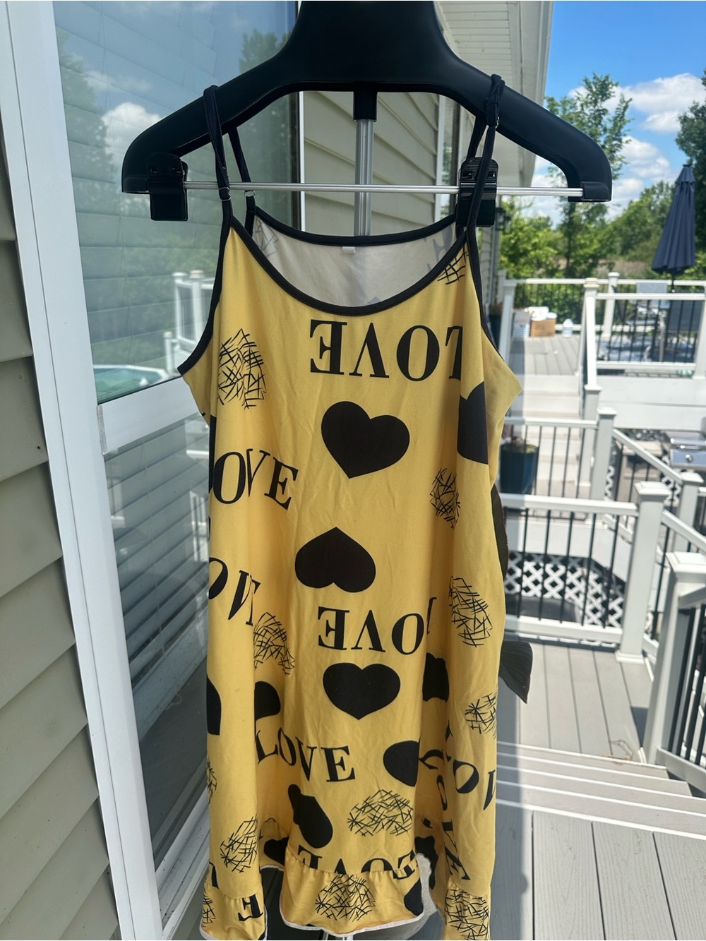 Yellow Love Heart Print night gown